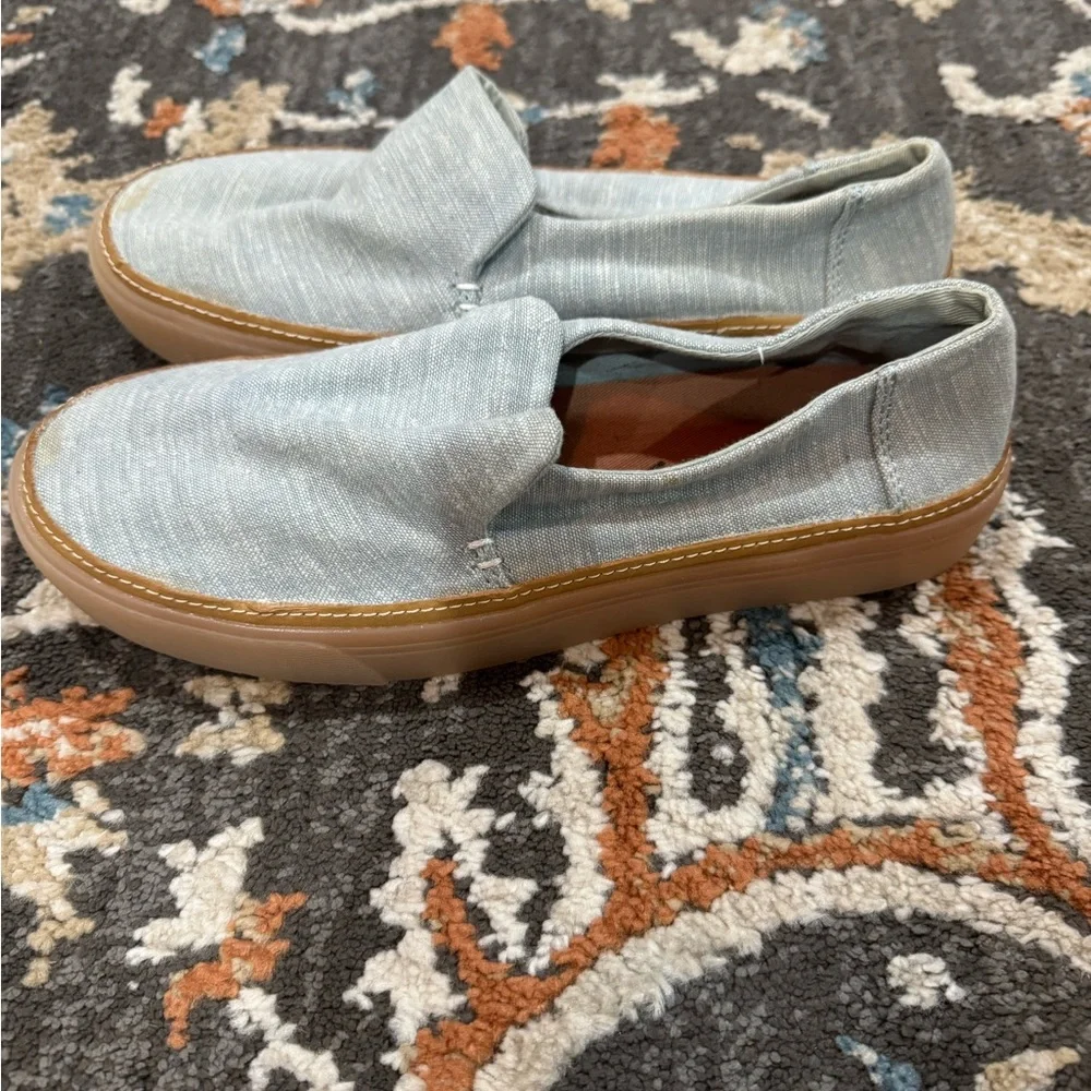 New TOMS Women's Sunset Shoes Mist Chambray Size‎ 7.5 Gray